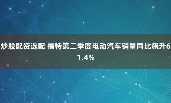 炒股配资选配 福特第二季度电动汽车销量同比飙升61.4%